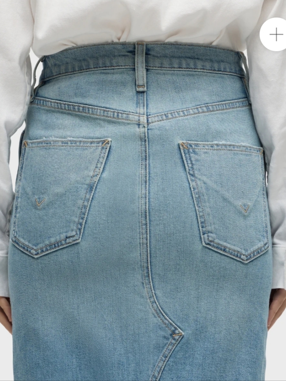 Hudson Reconstructed Denim Maxi Skirt with Front High Slit Womens 26 Waist - Picture 11 of 13